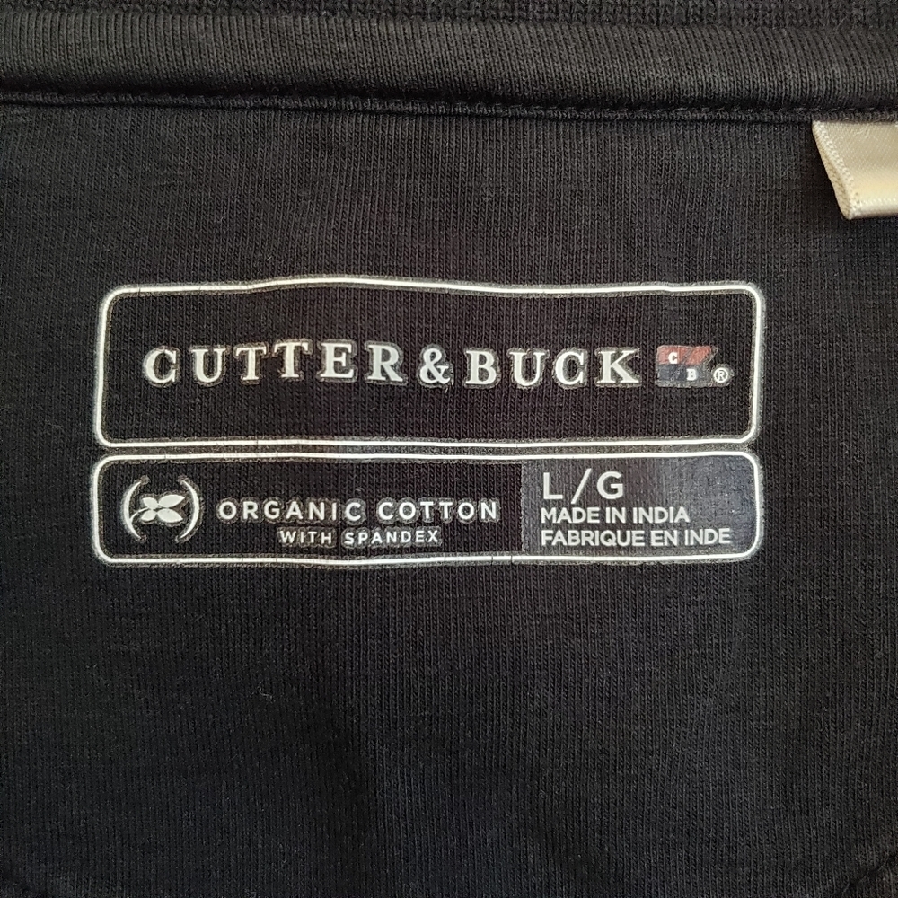 Cutter & Buck Polo Shirt L Large Black Short Sleeve - Picture 5 of 5